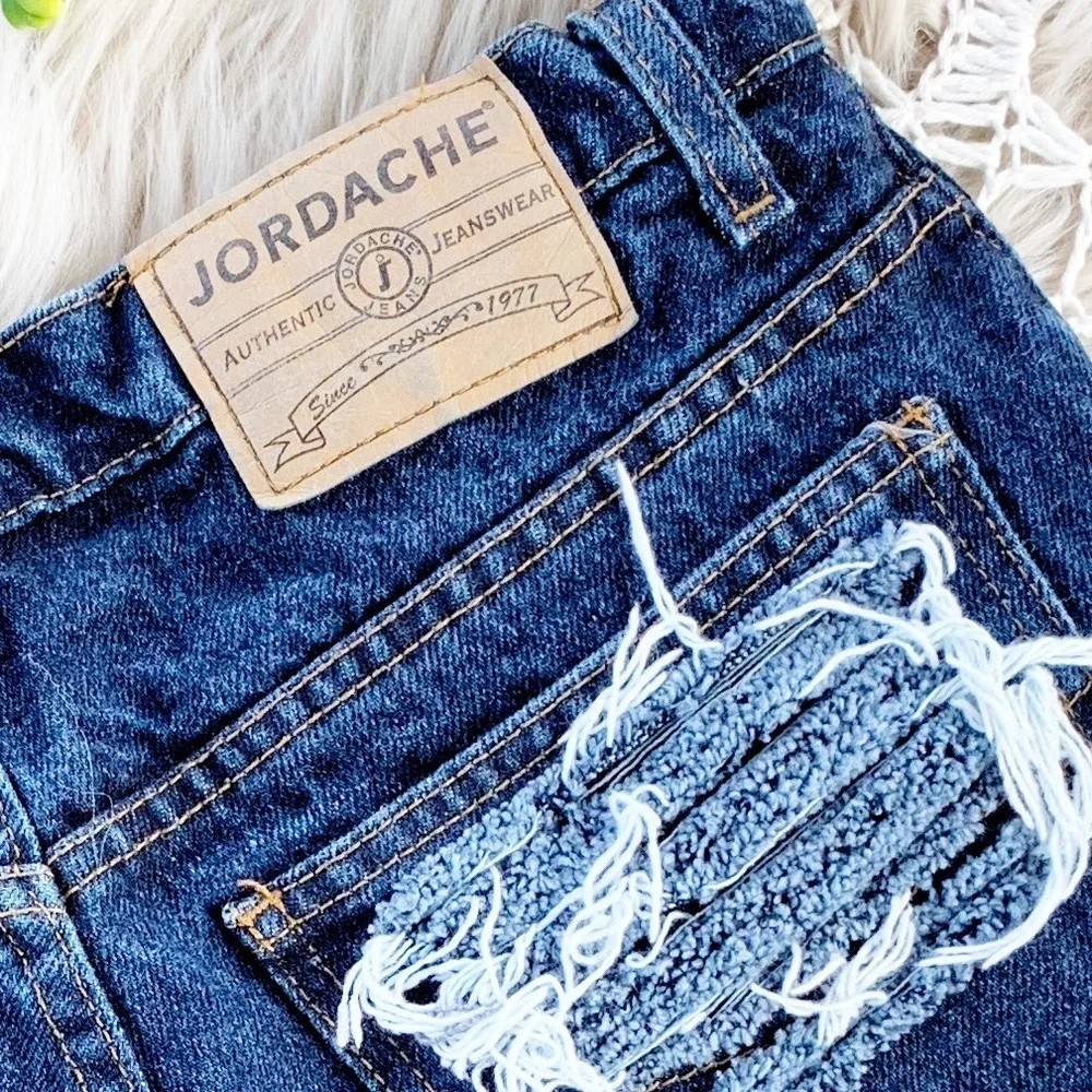 Jordache Vintage Distressed Denim Cutoff Shorts 28